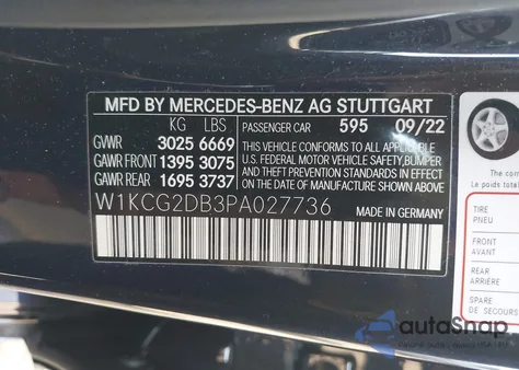 2023 Mercedes-Benz Eqs 450+ from USA, damaged, VIN W1KCG2DB3PA027736